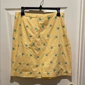 Talbots palm tree embroidered cotton skirt